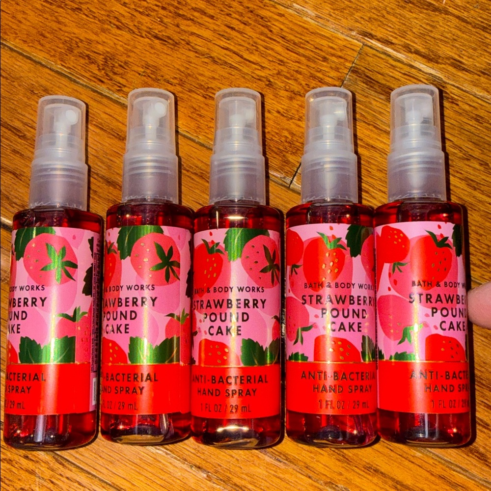 BBW 5pc Strawberry Poundcake Antibacterial hand spray